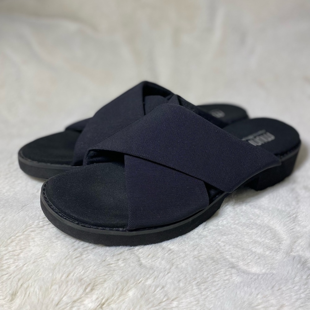 Munro Dekkie Black Slide Heeled Sandal Size 10 EUC
